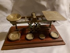 S Mordan London Antique Wooden And Brass Postal Scales 