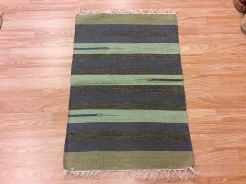Striped blue grey handloomed - striped,