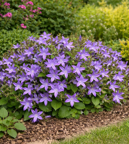 Campanula masses of purple - campanula,