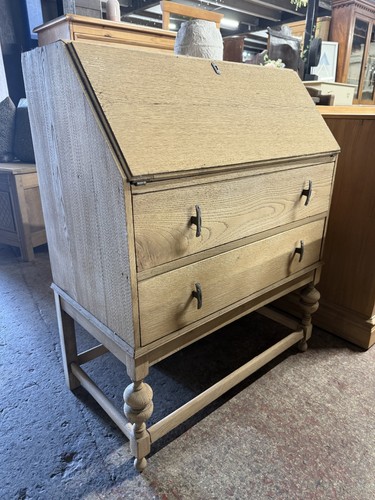 Stripped oak bureau - stripped,