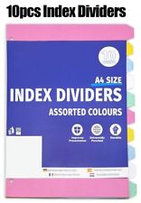 A4 Index Dividers 10 Part Subject Folder Cards Ring Binder Lever Arch File