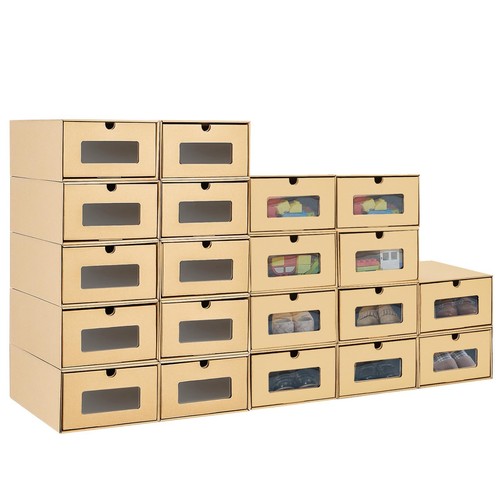 Cardboard shoe boxes stackable - cardboard,