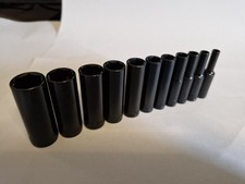 Set of 11 Halfords Advanced 1/4 drive deep 6 point sockets 4-14mm BLACK