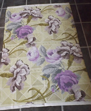 DESIGNERS GUILD DUJARDIN - AMETHYST FLORAL LINEN 54" x 37" 137cm x 94cm