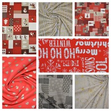 SALE Christmas Canvas Fabric medium weight Traditional Craft Fabric - 140cm Wide