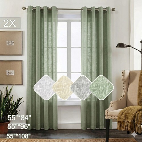 Voile curtains panels faux - curtains,