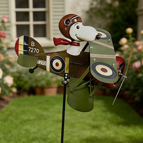 Vintage biplane wind - wind, spinner