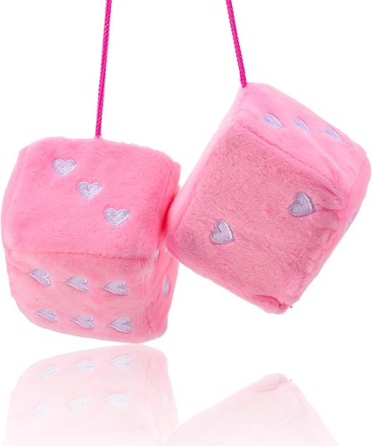 Fuzzy dice for car - fuzzy, mirror