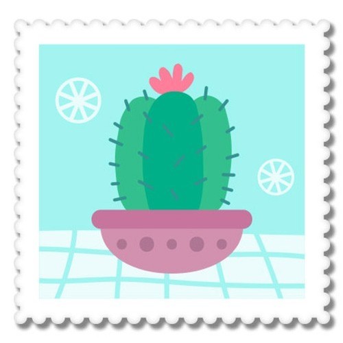 Cactus stamp cute - stamp, trend
