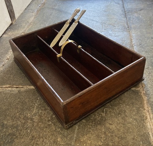 Antique georgian oak cutlery - antique,