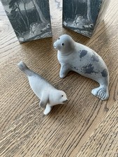 Highbank Porcelain  - Lochgilphead  Scotland       Two Grey Seals, Mother & Baby