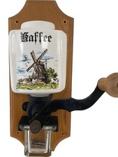 Vintage Wall Mounted Coffee Grinder Ceramic Hand Crank Windmill Design German