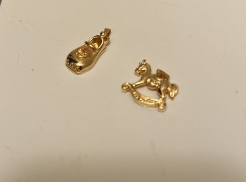 Vintage gold tone baby shoe - vintage, gold-tone