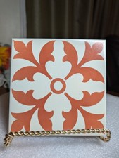 Vtg 6x6 Red Pottery Tile Made In Italy 1984 ? Laura Ashley