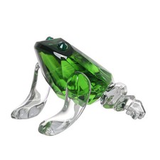 Crystal Frog Figurine Collectible Glass Animal Ornament Table Decor Gift For Kid