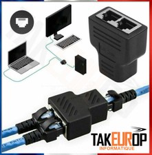 Rj45 Lan Ethernet Splitter Plug Réseau Double Adaptateur Coupleur Câble