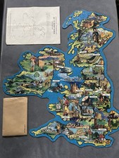 Waddington’s Jig-Map No 421 British Isles Shaped Jigsaw Checked & Complete