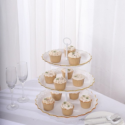 White gold plastic - 3, tier