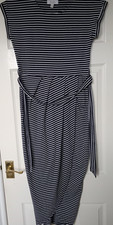 Stella Morgan Dress Size 8 Navy/white Stripe, Maxi, Belted