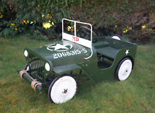VINTAGE TRIANG WILLY'S JEEP WW2 US ARMY MILITARY TIN-PLATE RIDE-ON PEDAL CAR TOY
