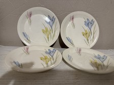 Figgjo Flint Norweigan 5” Coasters Plates Rare 1950’s Crocus Pattern X 4