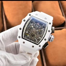 Orologio Richard Fashion Style Rapper Mille Colorful Deal Skeleton Bianco