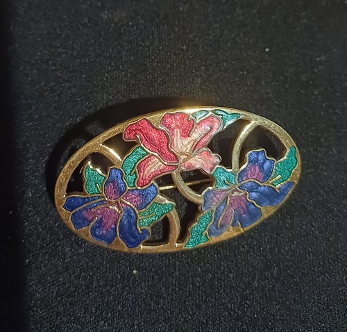Vintage cloisonne style floral - vintage,
