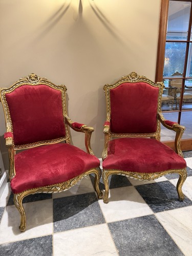 Pair louis xvi armchairs - of,