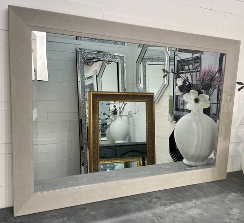 Mirror large grey shabby - mirror,