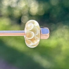 trollbeads unique ooak glass bead winter Christmas glitter scales petals