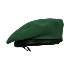 Army Beret British Combat Military Style Cadet Uniform Wool Hat Cap Leather Band