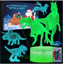 Dinosaur Night Light for Kids – 7 Color LED Dino Lamp with Remote XMAS Gift Idea