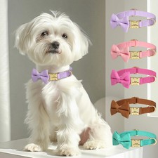 Personalised Dog Collar with Cute Bowtie Puppy Free Engraving Pet Buckle Collars