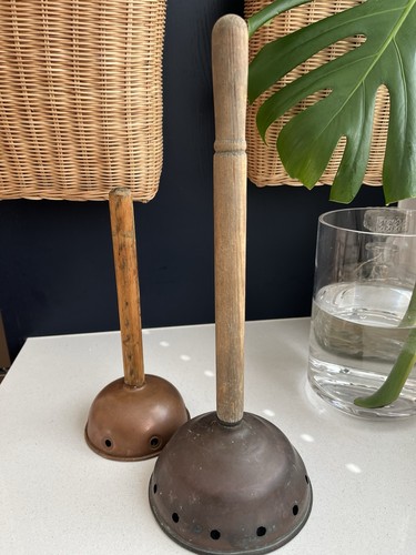 Vintage copper laundry possers - copper,