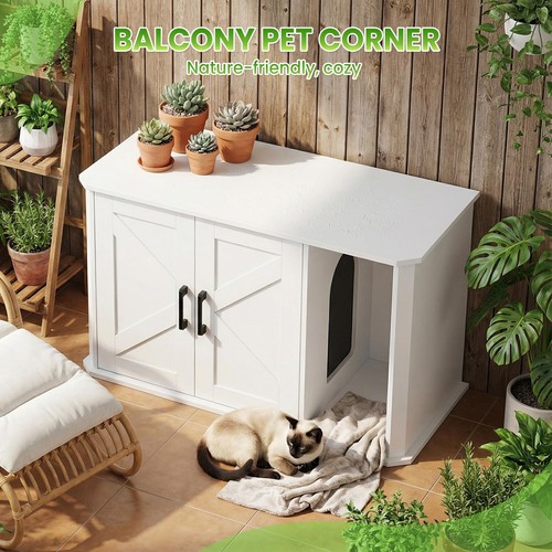 Wooden outdoor cat litter box - wooden,