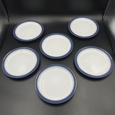 Set of 6 Denby Imperial Blue Side / Bread & Butter Plates 17cm Diameter VGC