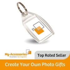 Clear Blank Acrylic Photo Keyring Insert Personalise - Plastic 35mm x 24mm (P5)