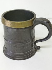 Antique Brass Banded Pewter