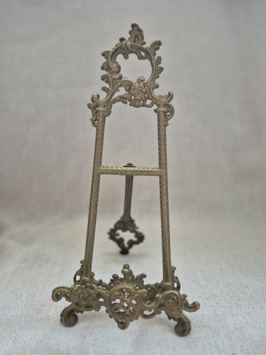 Vintage brass easel picture - vintage,