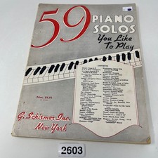 Vintage 1936 59 Piano Solos You Like To Play Sheet Music by G. Schirmer Inc.