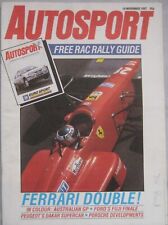 AUTOSPORT magazine 19 November 1987 featuring Peugeot 405 T16