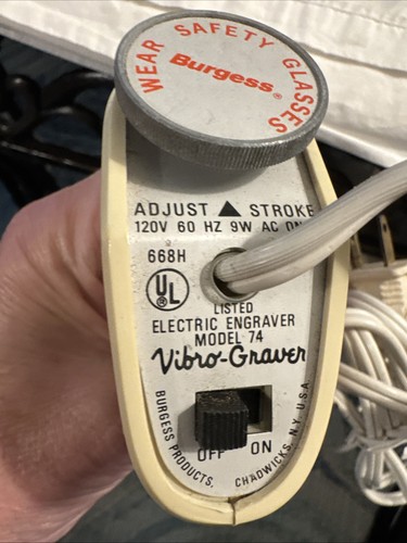 Burgess electric engraver - v-74,