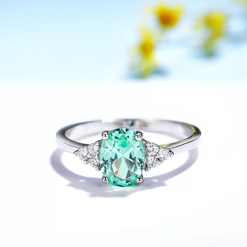 Mint green oval - green, &