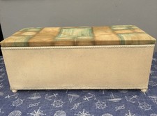 Vintage Mid Century Trunk Storage Woven Wicker Blanket Ottoman (for restoration)