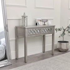 Silver Mirrored Console Table