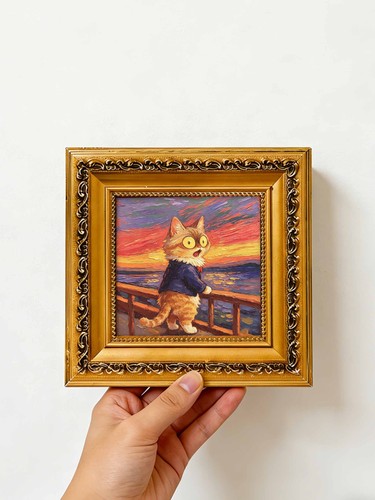 Amazed cat sunset - amazed, ocean