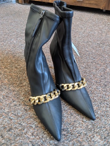 Zara black ankle - black, heels