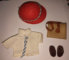 Vintage Amanda Jane Doll School Outfit Top Hat Satchel Shoes