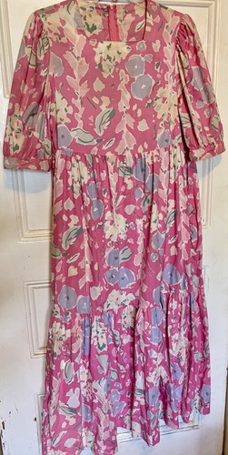 80s pink laura ashley maxi - 80s,