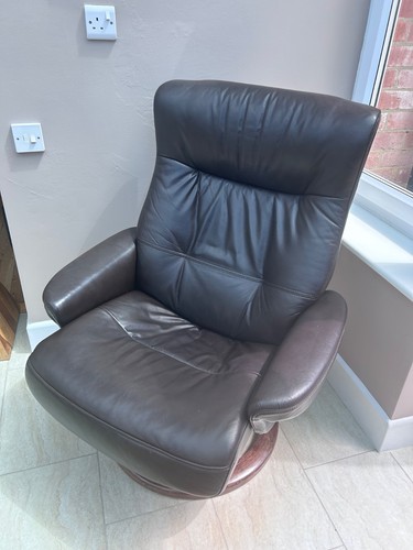 Leather swivel reclining - leather,